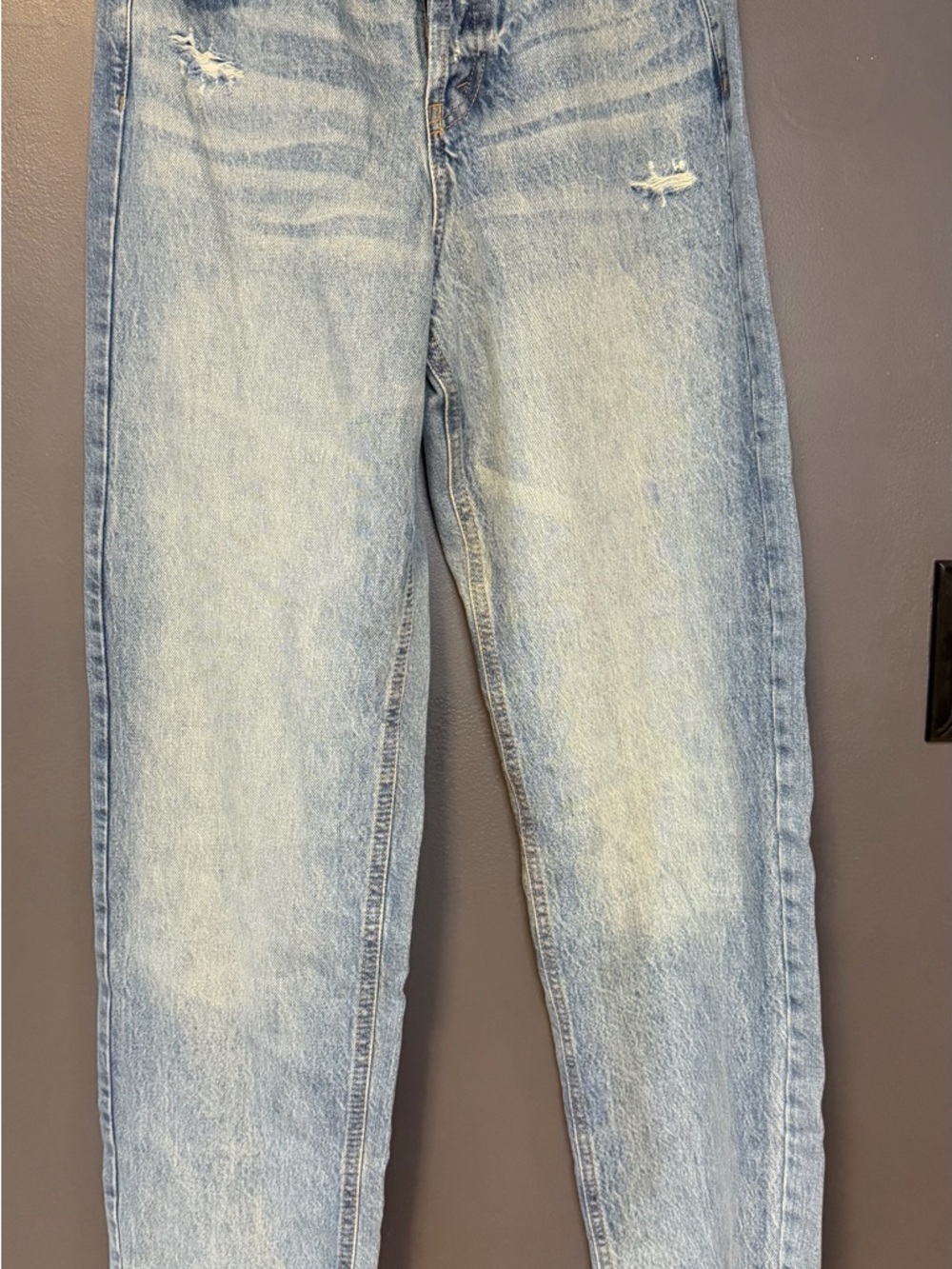 Light Wash Distressed High-Rise Jeans